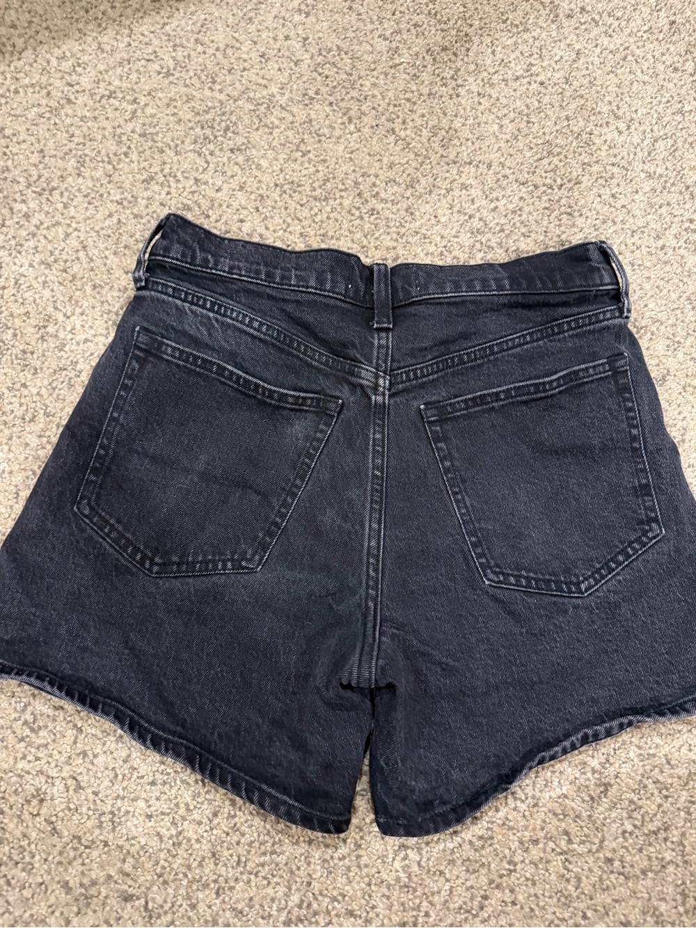 Abercrombie & Fitch Dark Wash Black Denim High-Rise Shorts - Picture 4 of 5